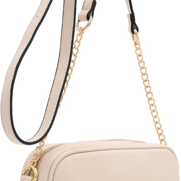 Chevron Quilted Crossbody Camera Bag with Chain Strap and Tassel - Picture 5 of 7